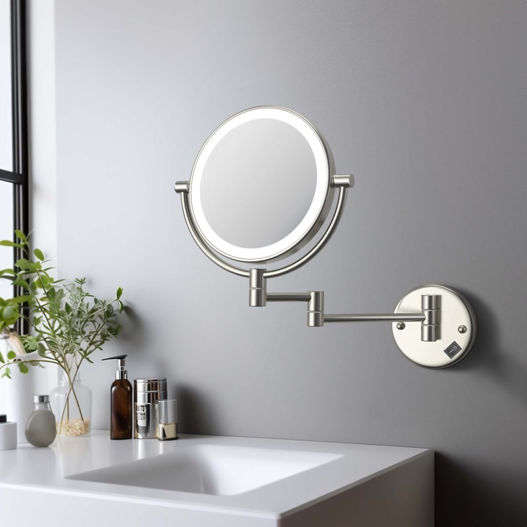 KIBI -  Circular LED Wall Mount Magnifying Make Up Mirror - KMM101