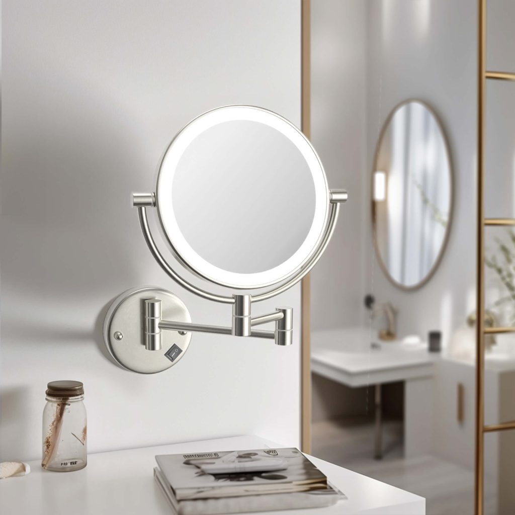 KIBI -  Circular LED Wall Mount Magnifying Make Up Mirror - KMM101