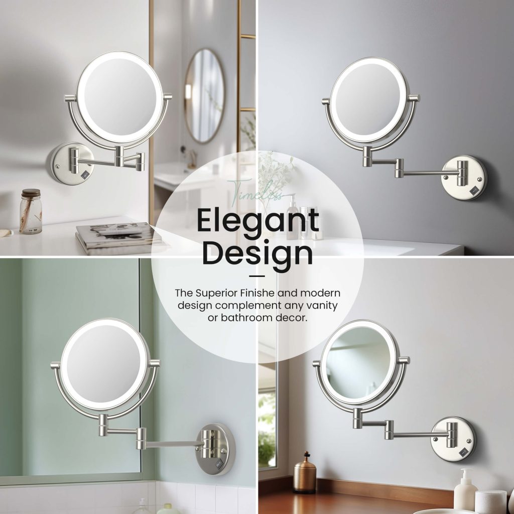 KIBI -  Circular LED Wall Mount Magnifying Make Up Mirror - KMM101