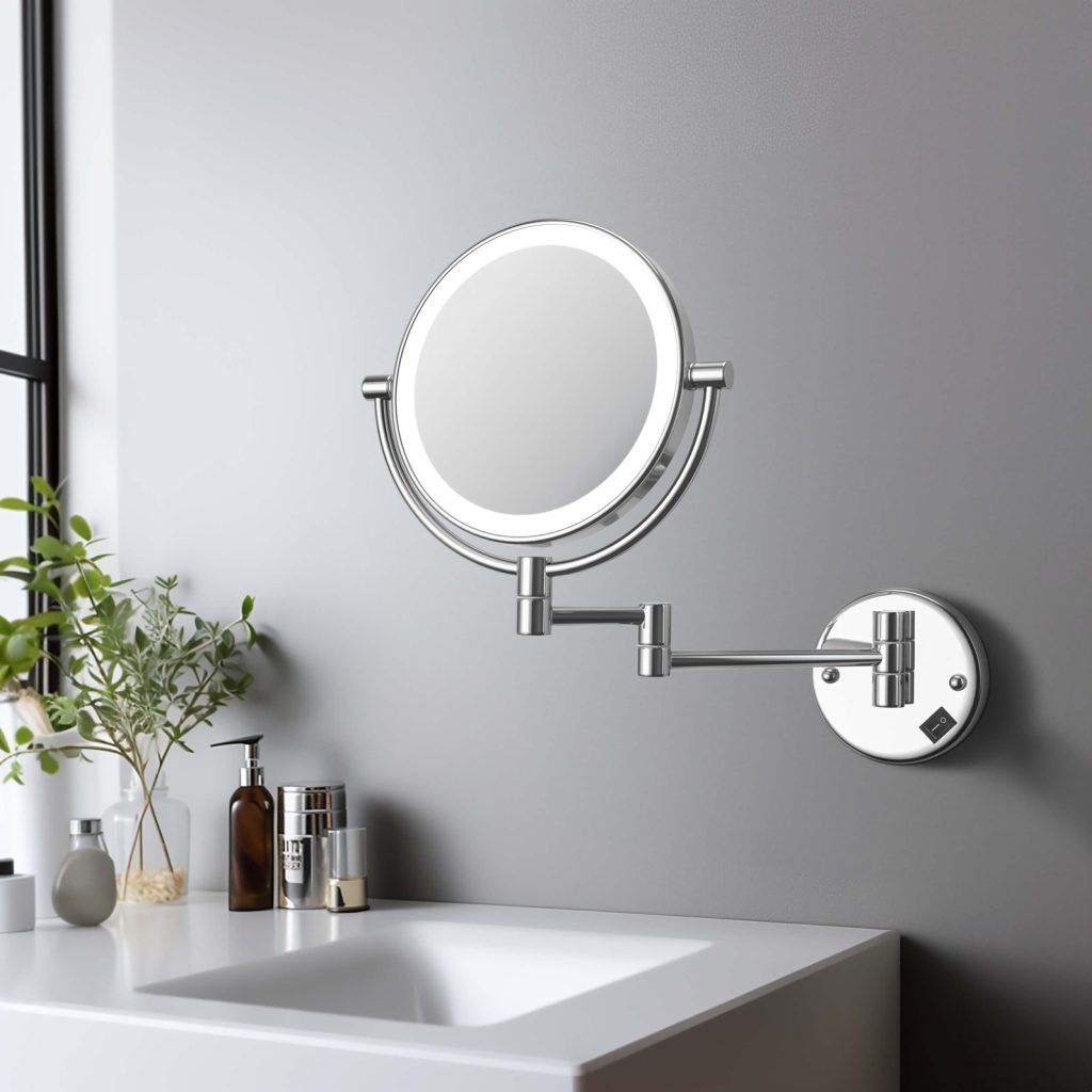 KIBI -  Circular LED Wall Mount Magnifying Make Up Mirror - KMM101