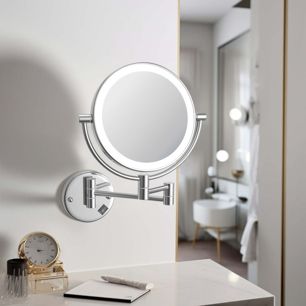 KIBI -  Circular LED Wall Mount Magnifying Make Up Mirror - KMM101