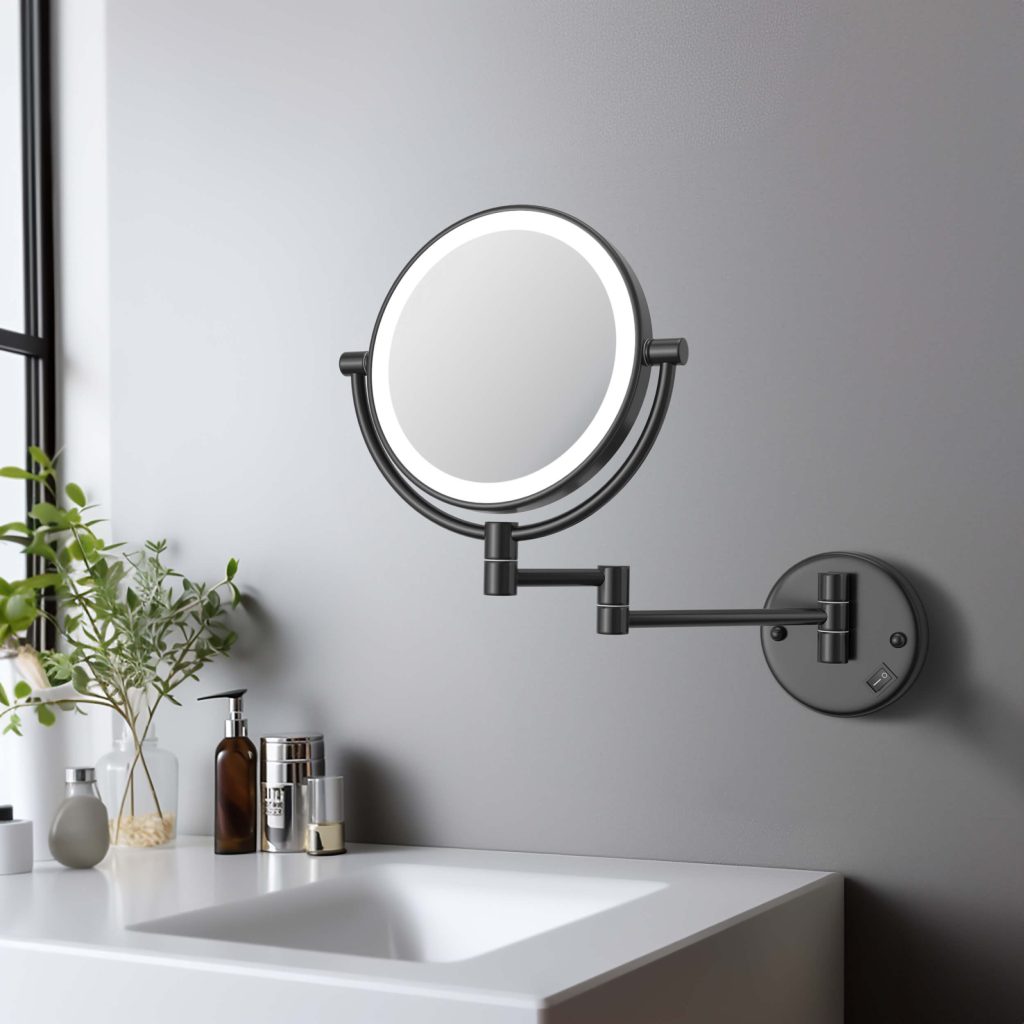 KIBI -  Circular LED Wall Mount Magnifying Make Up Mirror - KMM101
