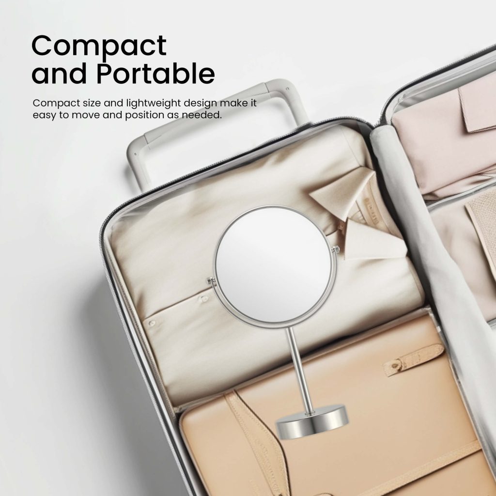 KIBI - Circular Free Standing Magnifying Make Up Mirror - KMM103