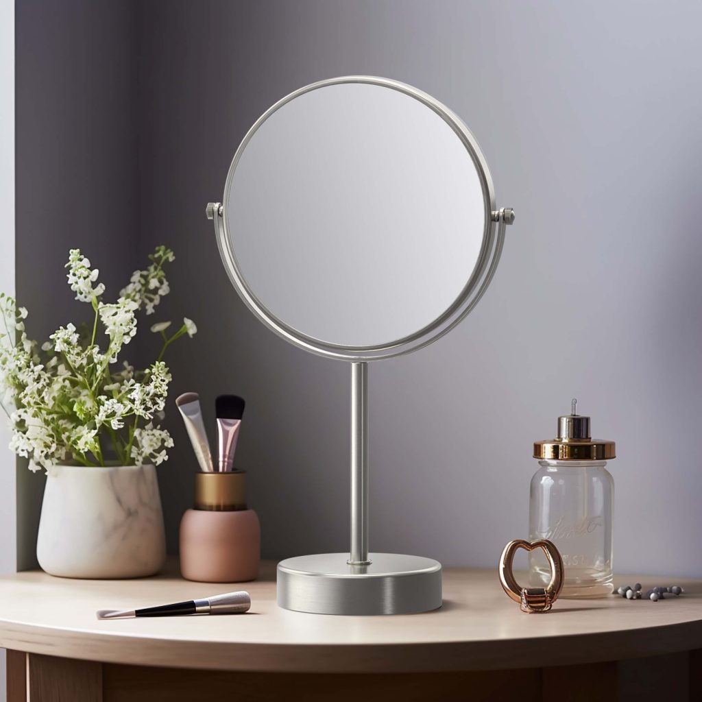 KIBI - Circular Free Standing Magnifying Make Up Mirror - KMM103