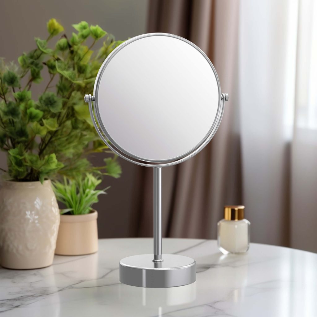 KIBI - Circular Free Standing Magnifying Make Up Mirror - KMM103