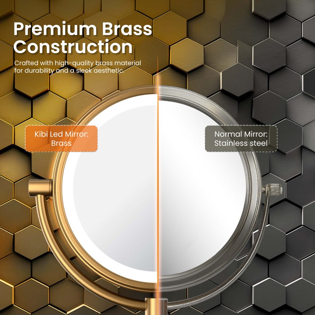 KIBI - Circular LED Free Standing Magnifying Make Up Mirror - KMM104