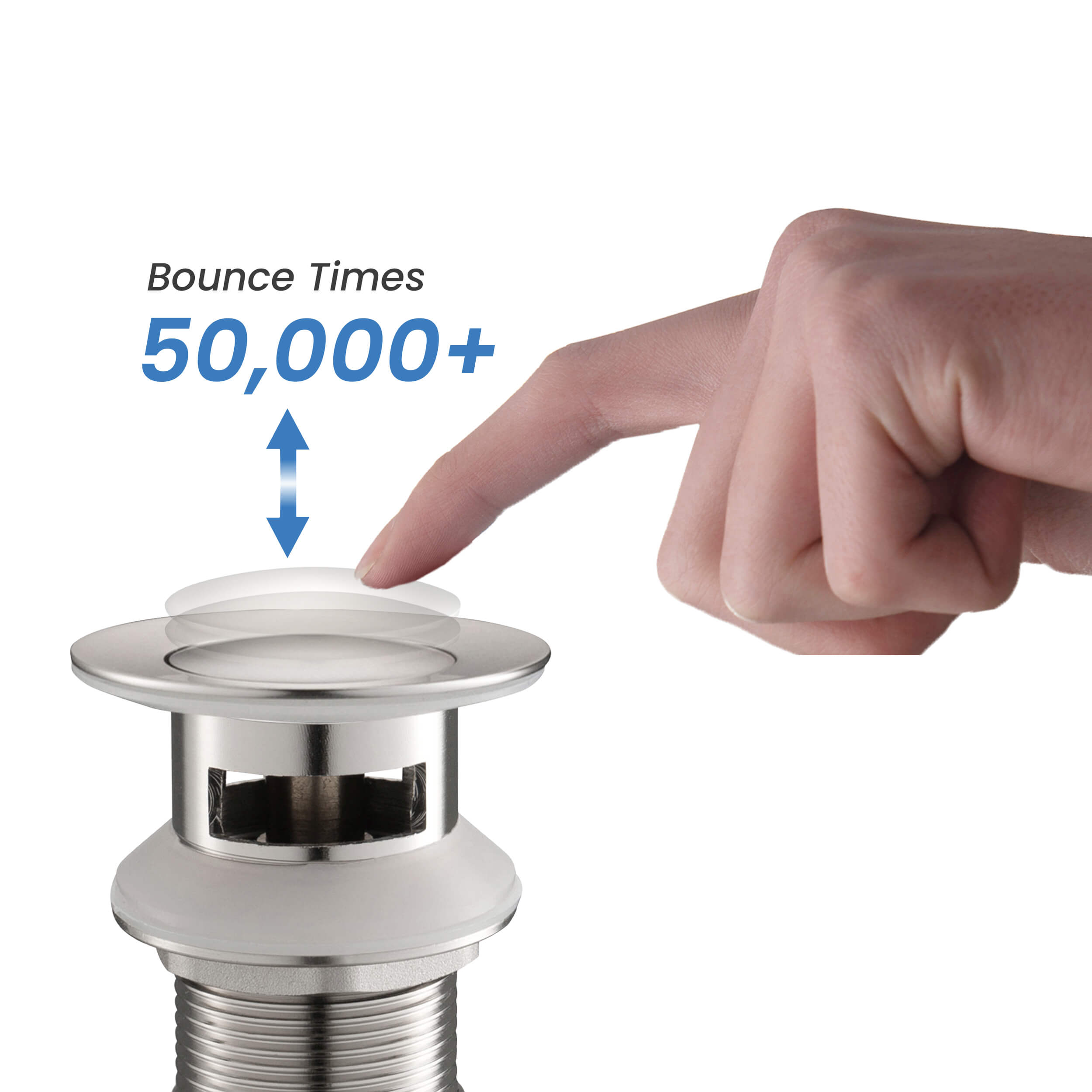 KIBI Bathroom Sink Pop Up Drain Stopper Small Cover with Overflow – KPW100