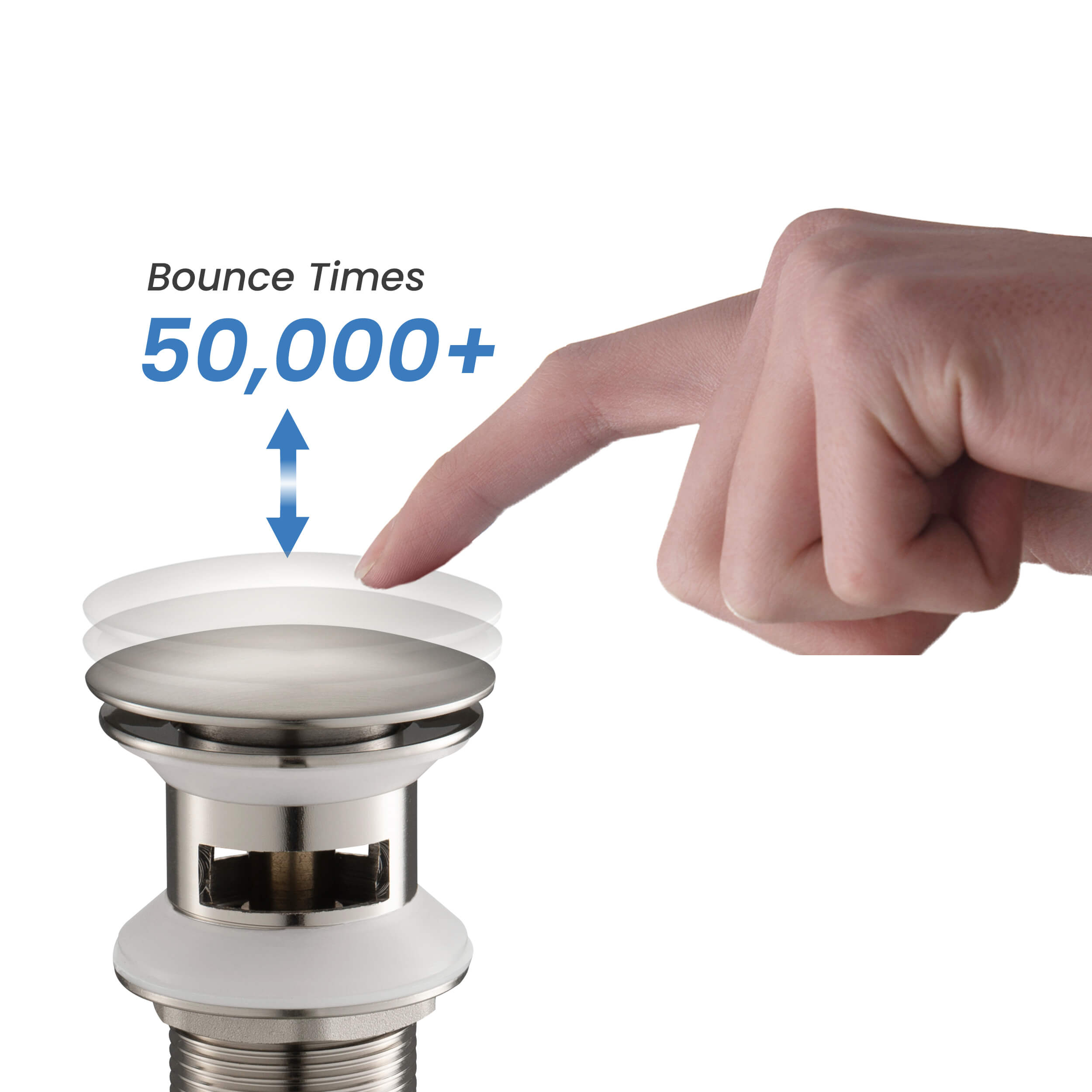 KIBI Bathroom Sink Pop Up Drain Stopper Full Cover with overflow – KPW102