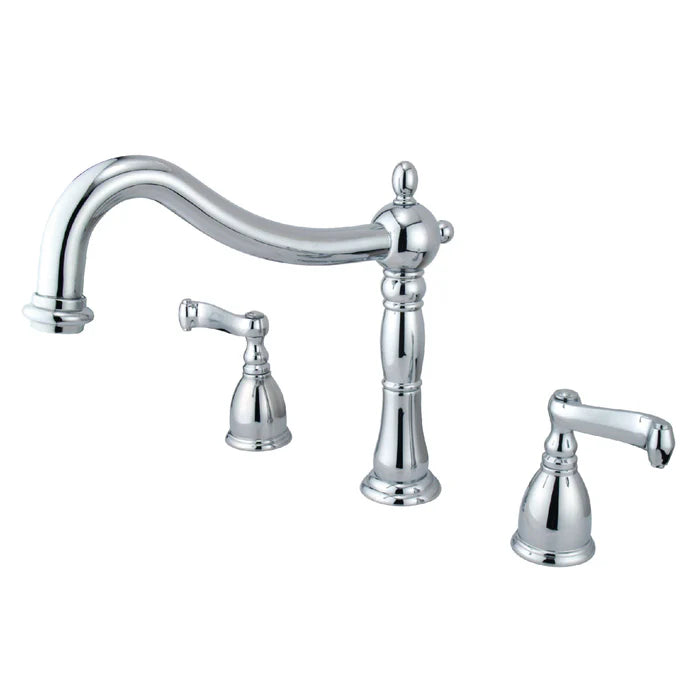 Kingston - Tub Faucets - Heritage KS134FL Two-Handle 3-Hole Deck Mount Roman Tub Faucet