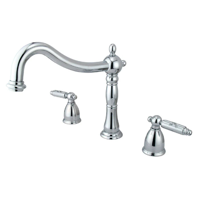 Kingston - Tub Faucets - Georgian KS134GL Two-Handle 3-Hole Deck Mount Roman Tub Faucet