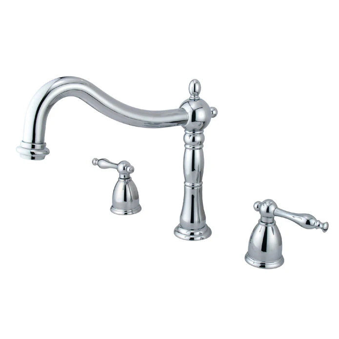 Kingston - Tub Faucets - Naples KS134NL Two-Handle 3-Hole Deck Mount Roman Tub Faucet