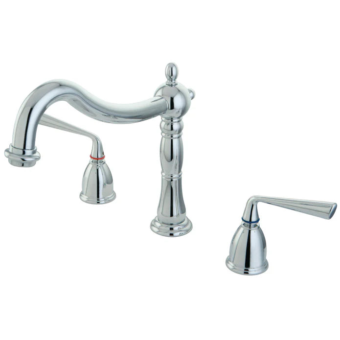 Kingston - Tub Faucets - Silver Sage KS1341ZL Two-Handle 3-Hole Deck Mount Roman Tub Faucet