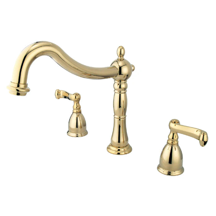 Kingston - Tub Faucets - Heritage KS134FL Two-Handle 3-Hole Deck Mount Roman Tub Faucet