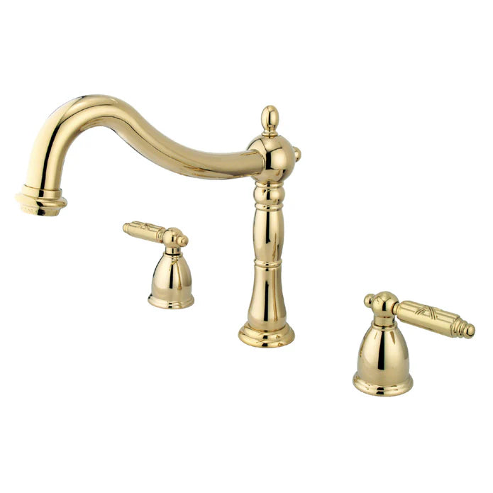 Kingston - Tub Faucets - Georgian KS134GL Two-Handle 3-Hole Deck Mount Roman Tub Faucet