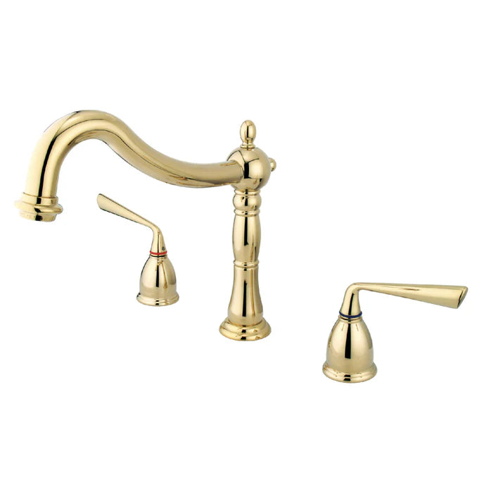 Kingston - Tub Faucets - Silver Sage KS1341ZL Two-Handle 3-Hole Deck Mount Roman Tub Faucet