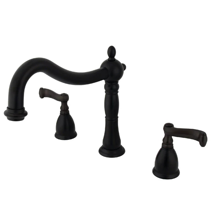 Kingston - Tub Faucets - Heritage KS134FL Two-Handle 3-Hole Deck Mount Roman Tub Faucet