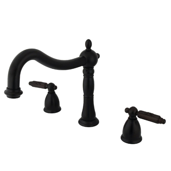 Kingston - Tub Faucets - Georgian KS134GL Two-Handle 3-Hole Deck Mount Roman Tub Faucet