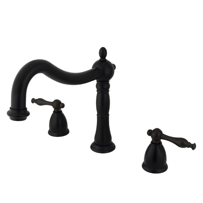 Kingston - Tub Faucets - Naples KS134NL Two-Handle 3-Hole Deck Mount Roman Tub Faucet