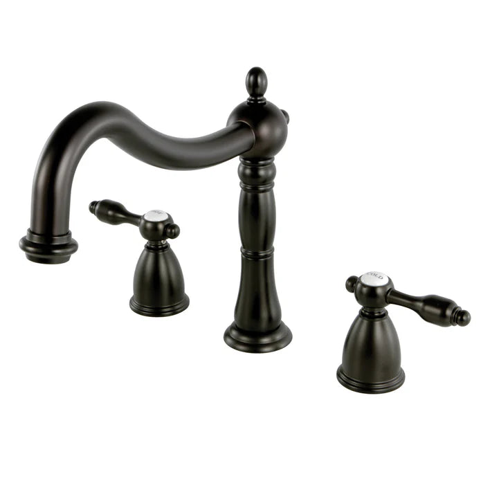 Kingston - Tub Faucets - Tudor KS1348TAL Two-Handle 3-Hole Deck Mount Roman Tub Faucet
