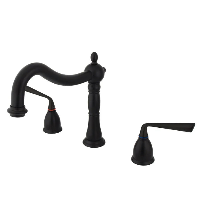 Kingston - Tub Faucets - Silver Sage KS1341ZL Two-Handle 3-Hole Deck Mount Roman Tub Faucet
