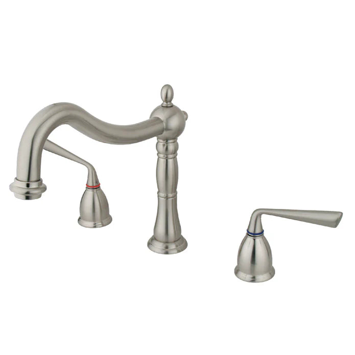 Kingston - Tub Faucets - Silver Sage KS1341ZL Two-Handle 3-Hole Deck Mount Roman Tub Faucet