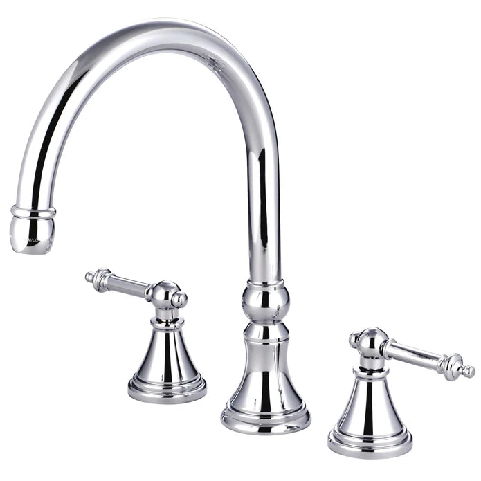 Kingston - Tub Faucets - Templeton KS234TL Two-Handle 3-Hole Deck Mount Roman Tub Faucet