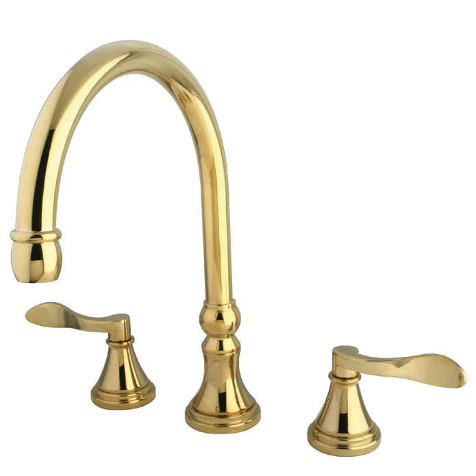 Kingston - Tub Faucets - NuFrench KS234DFL Two-Handle 3-Hole Deck Mount Roman Tub Faucet