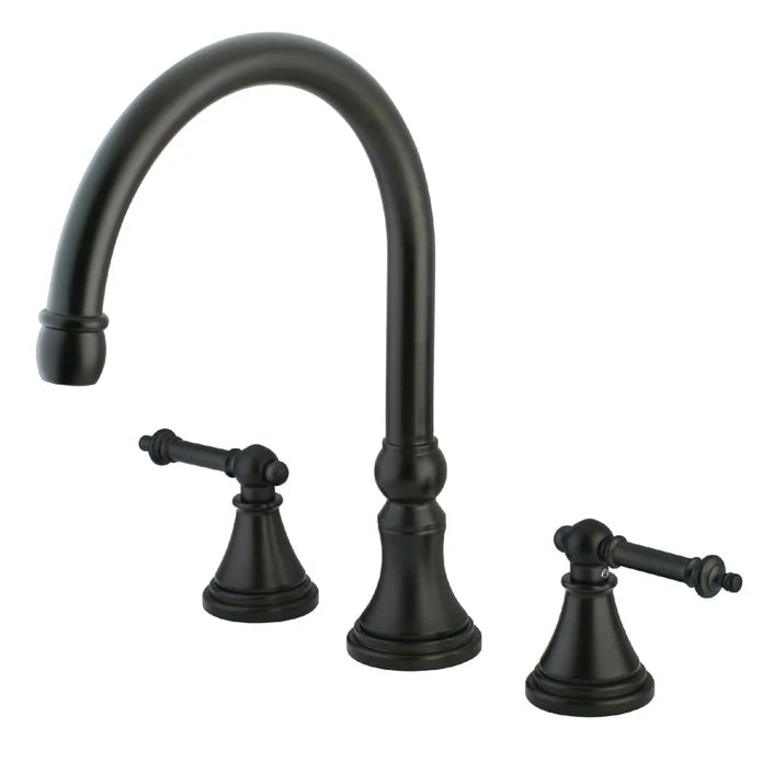 Kingston - Tub Faucets - Templeton KS234TL Two-Handle 3-Hole Deck Mount Roman Tub Faucet