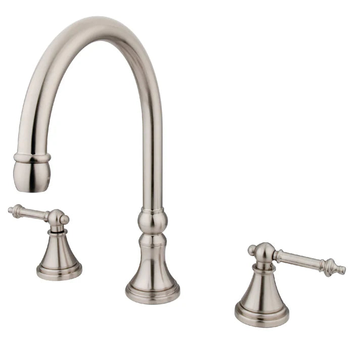 Kingston - Tub Faucets - Templeton KS234TL Two-Handle 3-Hole Deck Mount Roman Tub Faucet
