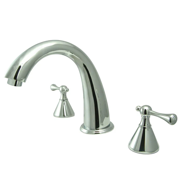 Kingston - Tub Faucets - English Country KS236BL Two-Handle 3-Hole Deck Mount Roman Tub Faucet