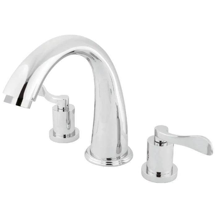 Kingston - Tub Faucets - Vintage KS236DFL Two-Handle 3-Hole Deck Mount Roman Tub Faucet