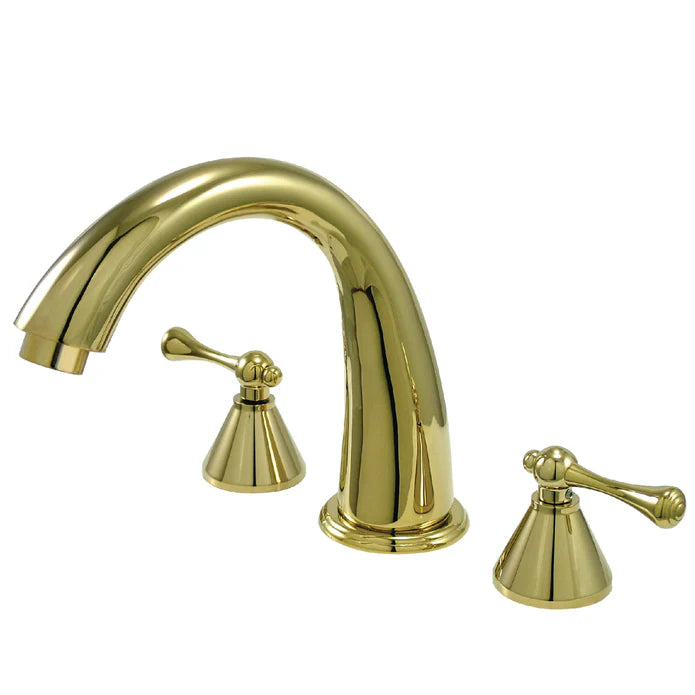 Kingston - Tub Faucets - English Country KS236BL Two-Handle 3-Hole Deck Mount Roman Tub Faucet