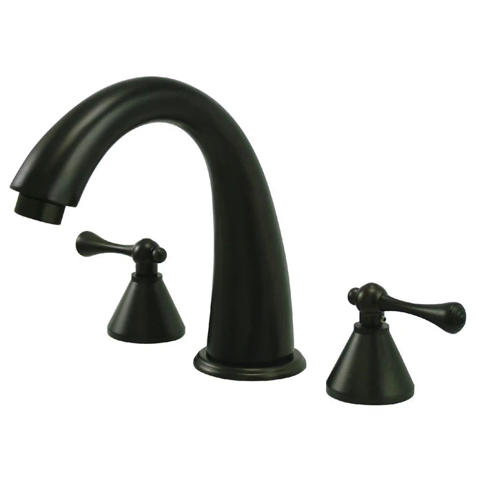 Kingston - Tub Faucets - English Country KS236BL Two-Handle 3-Hole Deck Mount Roman Tub Faucet