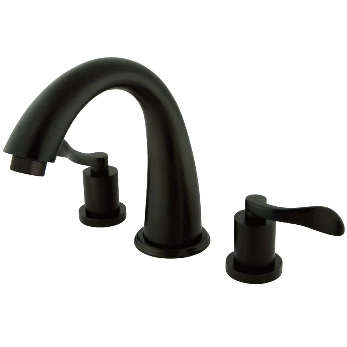 Kingston - Tub Faucets - Vintage KS236DFL Two-Handle 3-Hole Deck Mount Roman Tub Faucet