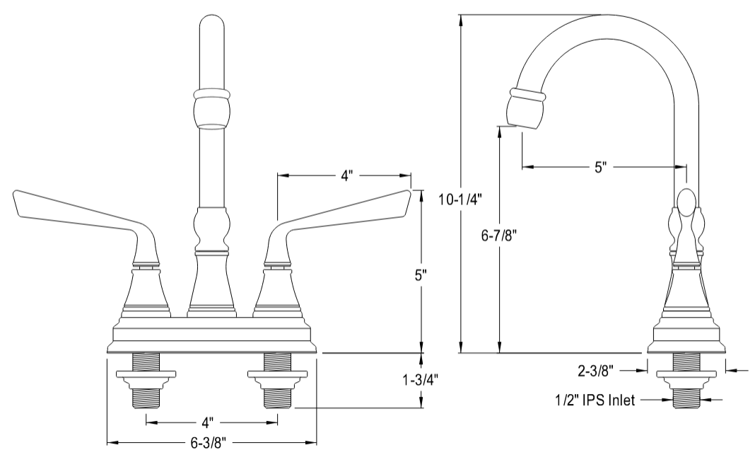 Kingston - Bar Faucets - Silver Sage KS249ZL Two-Handle 2-Hole Deck Mount Bar Faucet