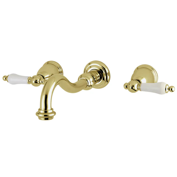 Kingston - Tub Faucets - Restoration KS302PL Two-Handle 3-Hole Wall Mount Roman Tub Faucet