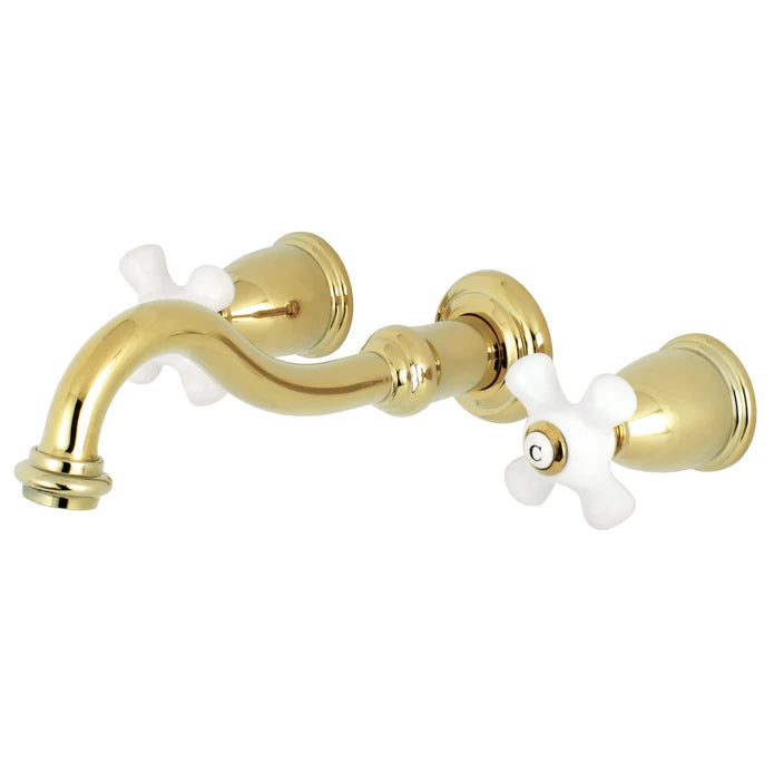Kingston - Tub Faucets - Restoration KS302PX Two-Handle 3-Hole Wall Mount Roman Tub Faucet