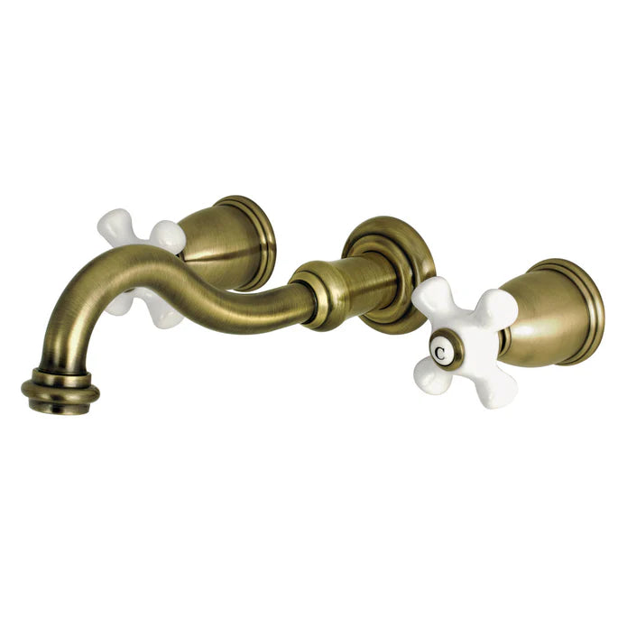Kingston - Tub Faucets - Restoration KS302PX Two-Handle 3-Hole Wall Mount Roman Tub Faucet