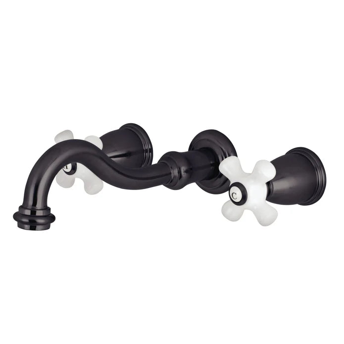 Kingston - Tub Faucets - Restoration KS302PX Two-Handle 3-Hole Wall Mount Roman Tub Faucet