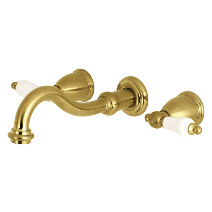 Kingston - Tub Faucets - Restoration KS302PL Two-Handle 3-Hole Wall Mount Roman Tub Faucet