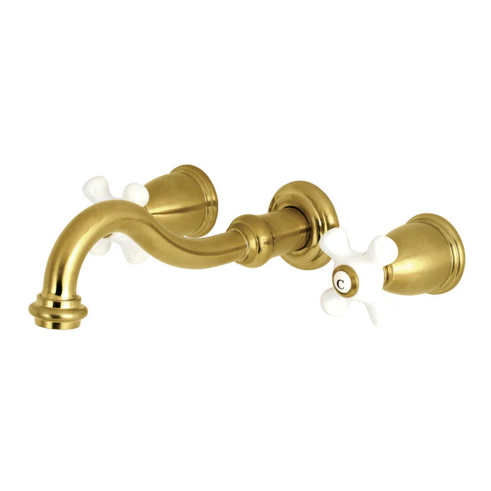 Kingston - Tub Faucets - Restoration KS302PX Two-Handle 3-Hole Wall Mount Roman Tub Faucet