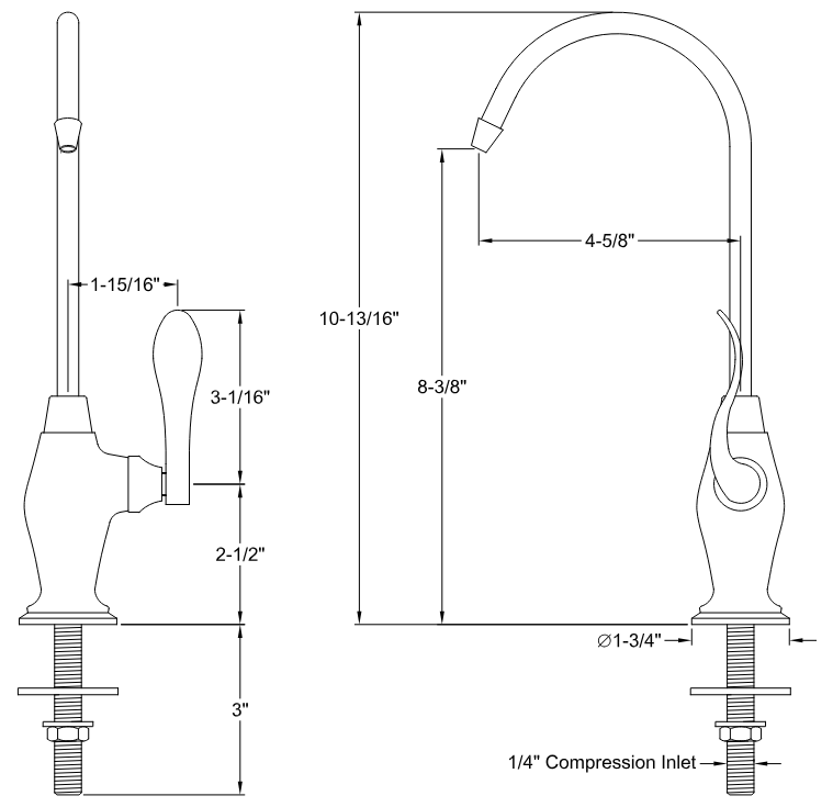 Kingston - Filtration Faucets - NuWave French KS3191NFL Single-Handle 1-Hole Deck Mount Water Filtration Faucet