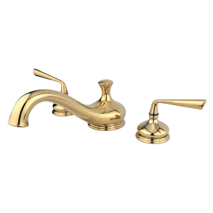Kingston - Tub Faucets - Silver Sage KS333ZL Two-Handle 3-Hole Deck Mount Roman Tub Faucet