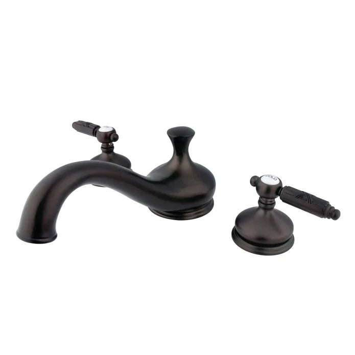 Kingston - Tub Faucets - Georgian KS333GL Two-Handle 3-Hole Deck Mount Roman Tub Faucet