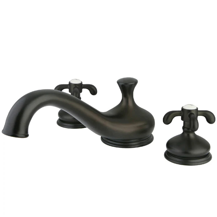 Kingston - Tub Faucets - French Country KS333TX Two-Handle 3-Hole Deck Mount Roman Tub Faucet