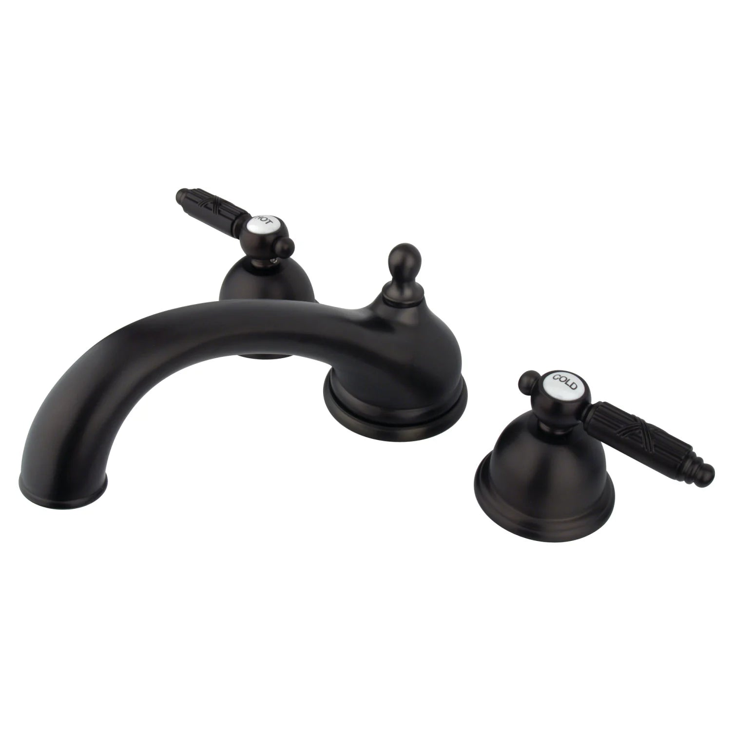 Kingston - Tub Faucets - Georgian KS335GL Two-Handle 3-Hole Deck Mount Roman Tub Faucet