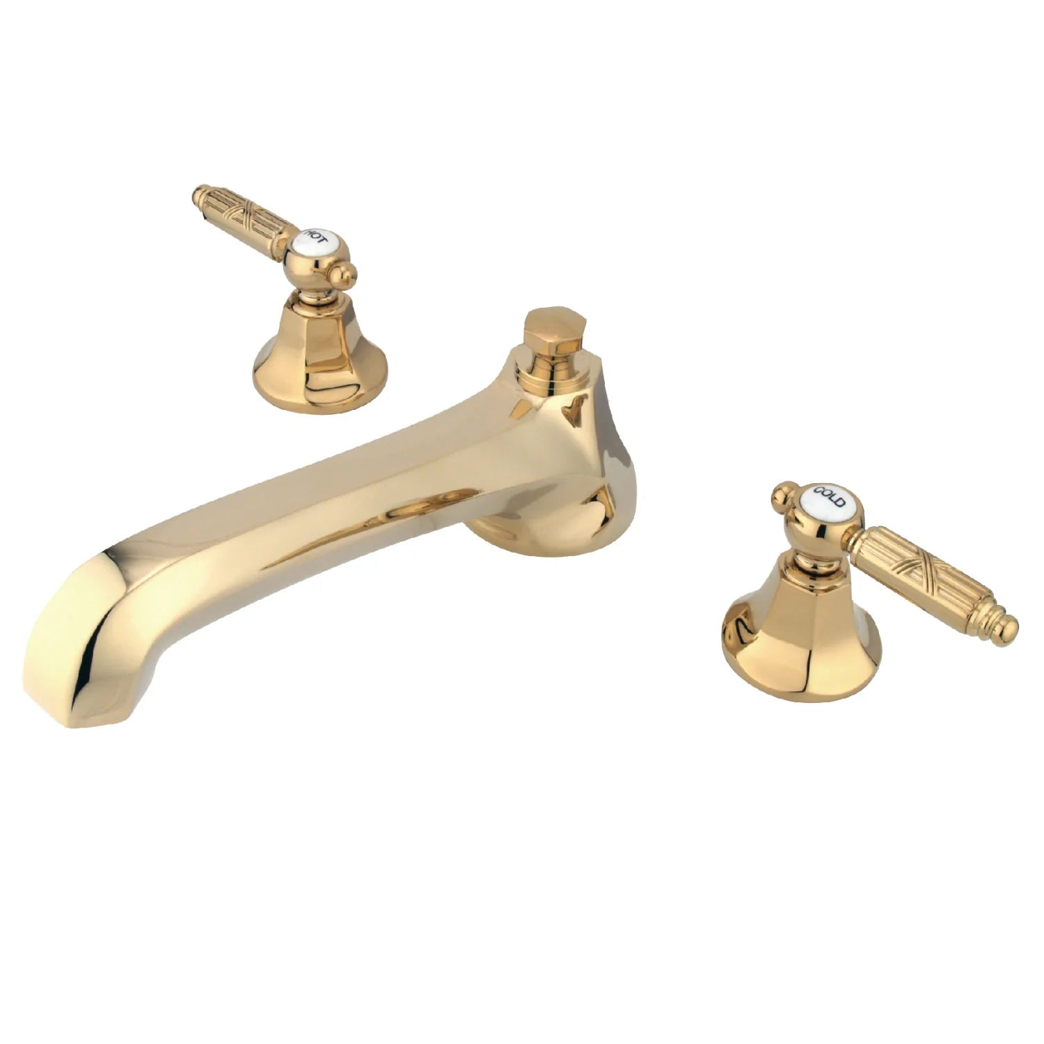 Kingston - Tub Faucets - Georgian KS430GL Two-Handle 3-Hole Deck Mount Roman Tub Faucet