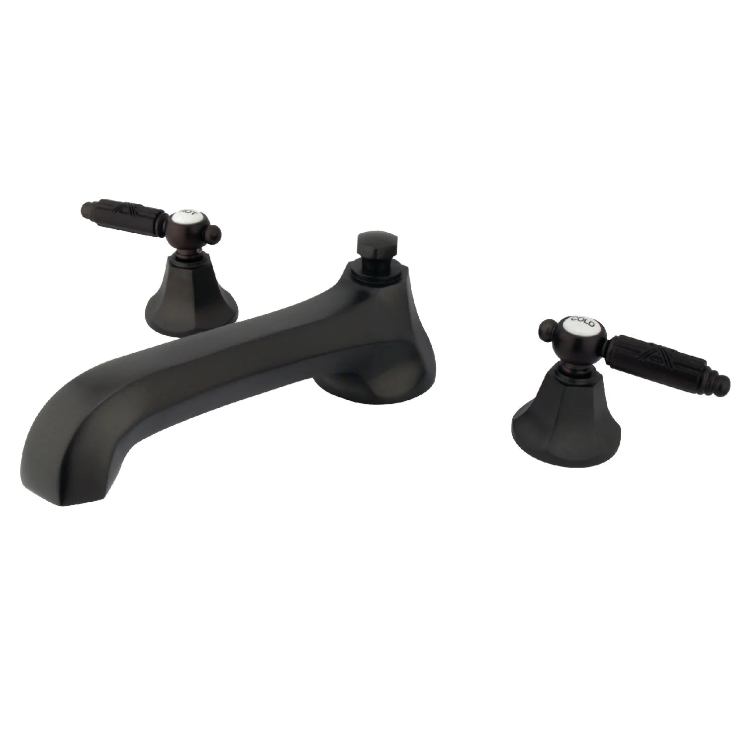 Kingston - Tub Faucets - Georgian KS430GL Two-Handle 3-Hole Deck Mount Roman Tub Faucet