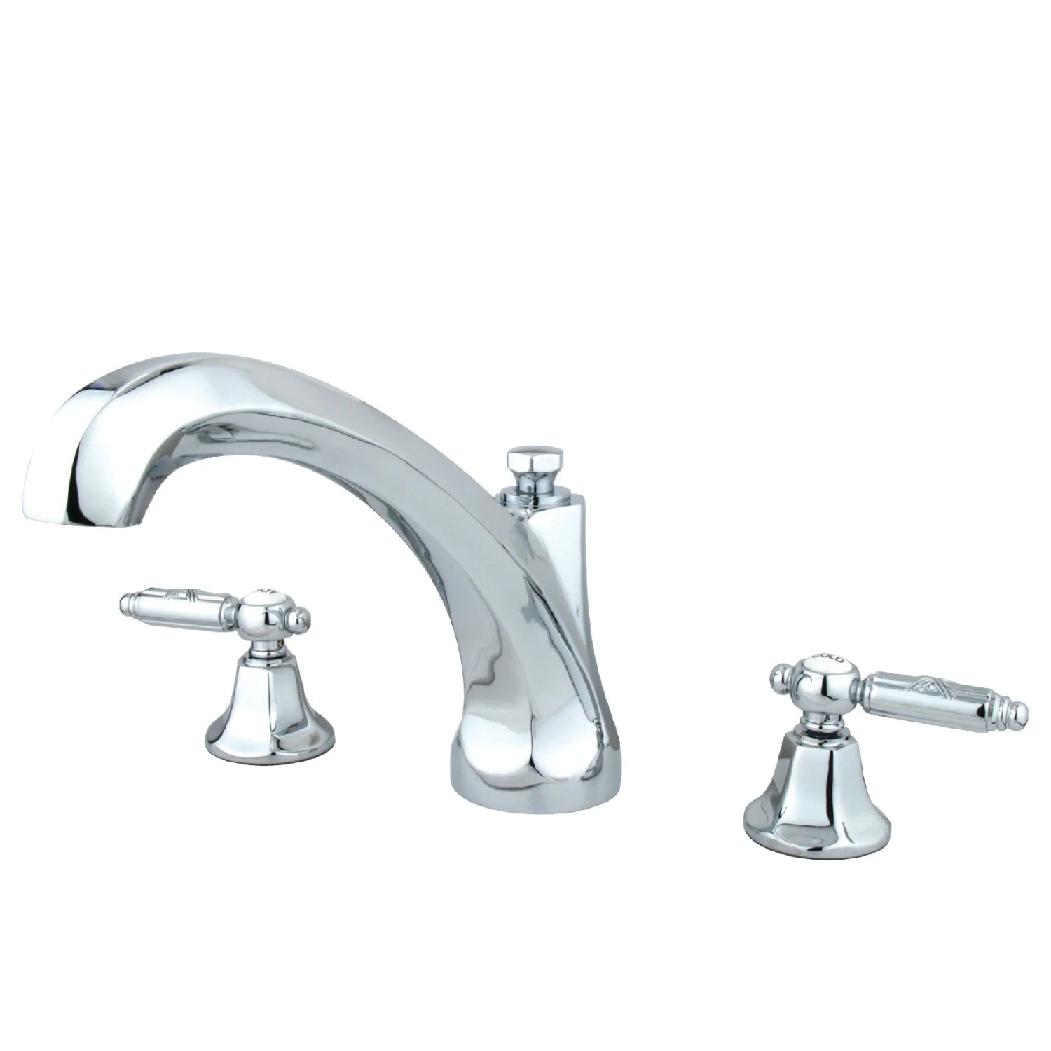 Kingston - Tub Faucets - Georgian KS432GL Two-Handle 3-Hole Deck Mount Roman Tub Faucet
