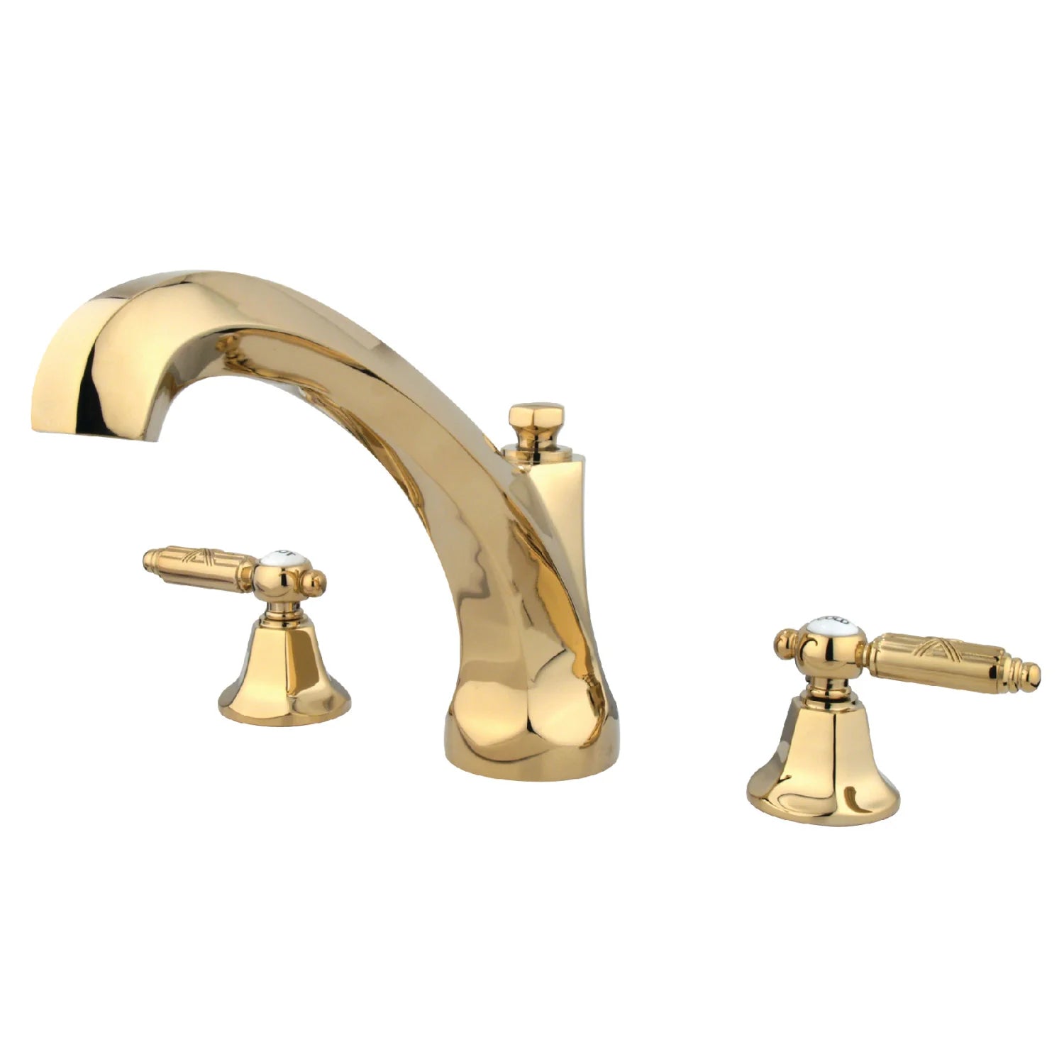 Kingston - Tub Faucets - Georgian KS432GL Two-Handle 3-Hole Deck Mount Roman Tub Faucet